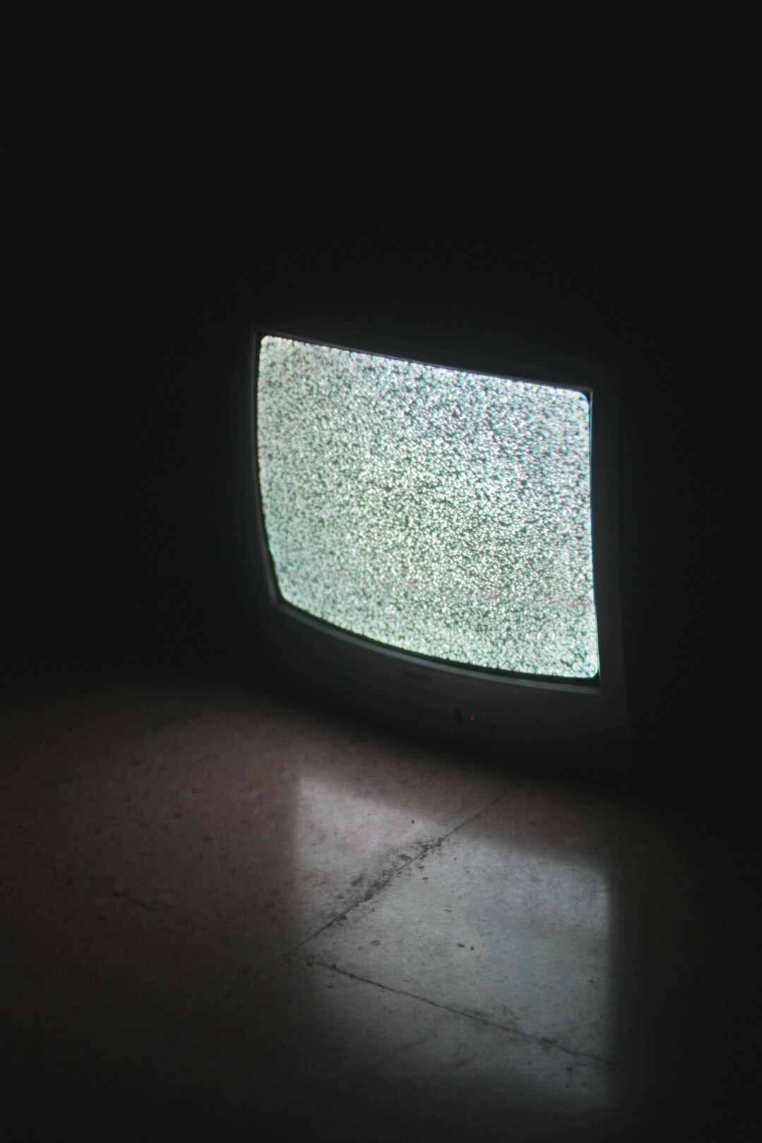 old tv screen with ads